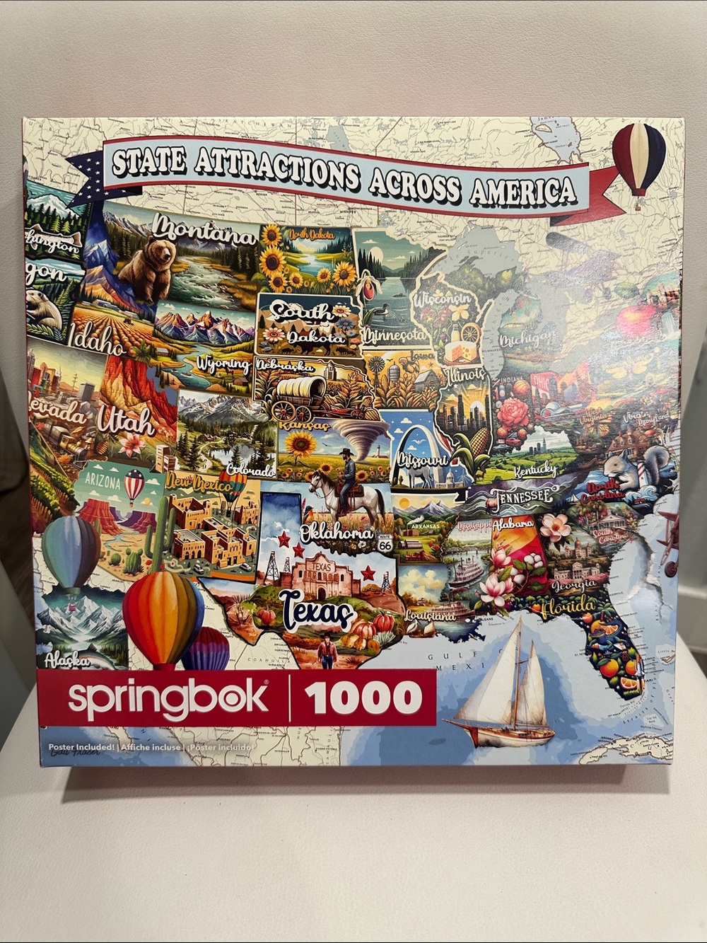 Springbok State Attractions Across America 1000-Piece Jigsaw Puzzle - Multicolor